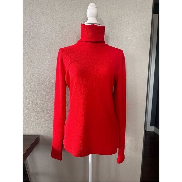 Patrizia Luca Red Textured Turtleneck - Picture 1 of 8